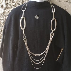 AMRITA SINGH extra long silver necklace